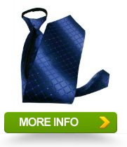 Outlines Generic Mens Polyester Zipper Neck Tie Blue Grid Styles
